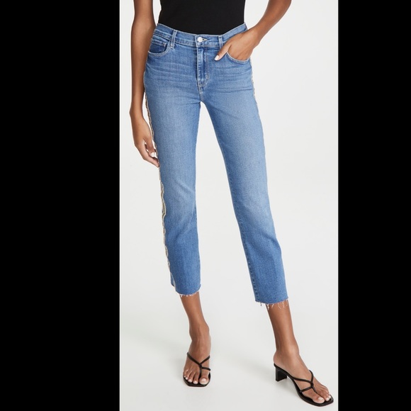 L’AGENCE Sada Side Stripe Crop Slim Jeans 24 - Picture 3 of 12